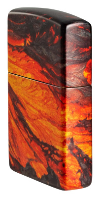 Зажигалка ZIPPO Lava Flow с покрытием 540 Tumbled Brass, латунь/сталь, оранжевая, 38x13x57 мм