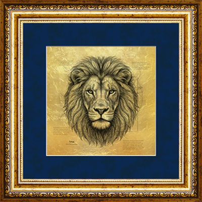 Картина на сусальном золоте «Лев» Картина на сусальном золоте «Лев»