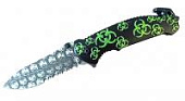 Нож Z-Hunter Spring складной, черно-зеленый Biohazard, ZB-052BKG