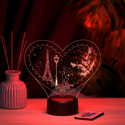 3D ночник Влюбленные в Париже