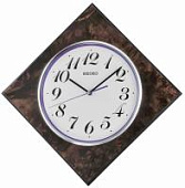 Ромбовидные настенные часы Seiko, QXA586BN, в деревянном корпусе