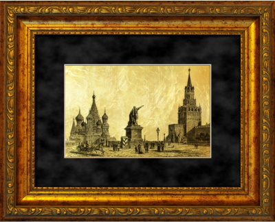 Картина на сусальном золоте «Красная площадь»
