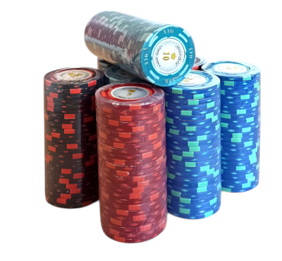 Фишки для покера Monte Carlo номинал 5, 10, 25, 50 и 100 (25 шт.)