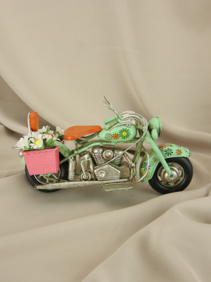 Модель мотоцикла Harley Davidson бирюзовый с цветами Модель мотоцикла Harley Davidson бирюзовый с цветами