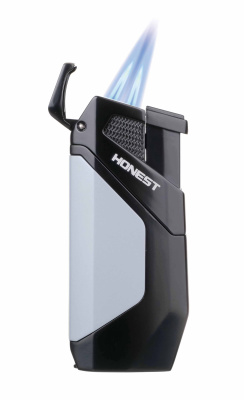 Зажигалка сигарная Honest, двойное пламя, с пробойником, синяя