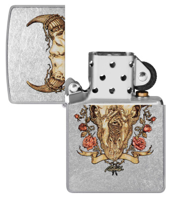 Зажигалка ZIPPO Rick Rietveld с покрытием Street Chrome, латунь/сталь, серебристая, 38x13x57 мм Зажигалка ZIPPO Rick Rietveld с покрытием Street Chrome, латунь/сталь, серебристая, 38x13x57 мм