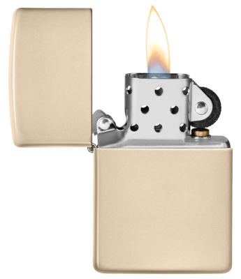 Зажигалка ZIPPO Classic 49453 с покрытием Flat Sand, латунь/сталь, бежевая, глянцевая, 38x13x57 мм