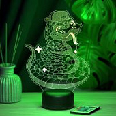 3D ночник Змейка в очках
