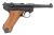 Макет. Пистолет Luger Parabellum P08 ("Люгер P08 Парабеллум") (Германия, 1898 г.), накладки на рукояти из дерева, арт.1143-M