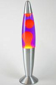 Лава-лампа 35см Оранжевая/Фиолетовая (Воск) Silver