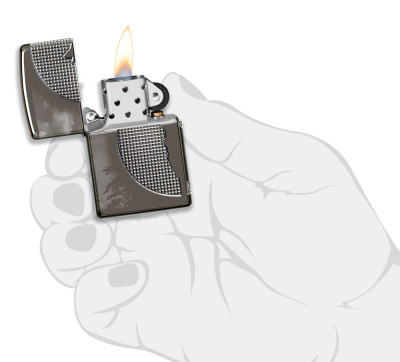 Зажигалка ZIPPO Armor™ Wolf с покрытием High Polish Black Ice®, латунь/сталь, чёрная, 38x13x57 мм Зажигалка ZIPPO Armor™ Wolf с покрытием High Polish Black Ice®, латунь/сталь, чёрная, 38x13x57 мм