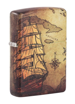 Зажигалка Zippo Pirate Ship с покрытием White Matte, латунь/сталь, белая, матовая, 38x13x57 мм Зажигалка Zippo Pirate Ship с покрытием White Matte, латунь/сталь, белая, матовая, 38x13x57 мм