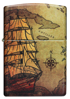 Зажигалка Zippo Pirate Ship с покрытием White Matte, латунь/сталь, белая, матовая, 38x13x57 мм Зажигалка Zippo Pirate Ship с покрытием White Matte, латунь/сталь, белая, матовая, 38x13x57 мм