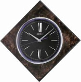 Ромбовидные настенные часы Seiko, QXA586ZN, в деревянном корпусе