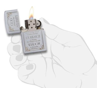 Зажигалка ZIPPO Classic 28458 с покрытием Satin Chrome™, латунь/сталь, серебристая, матовая, 38x13x57 мм