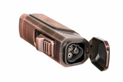 Зажигалка сигарная Honest, тройное пламя, с пробойником, бронза