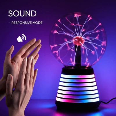 Плазменный шар Тесла Amperia Stripe 15 см RGB / Audio