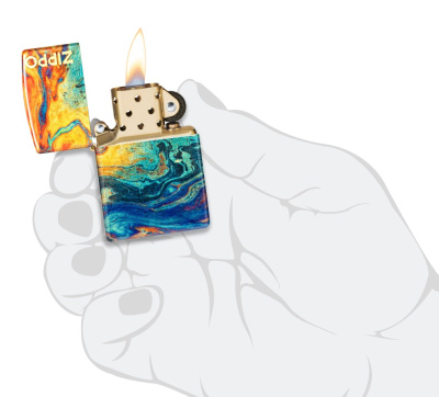 Зажигалка ZIPPO Classic с покрытием 540 Tumbled Brass, латунь/сталь, разноцветная, 38x13x57 мм