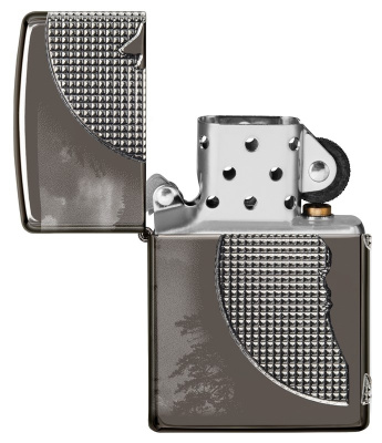 Зажигалка ZIPPO Armor™ Wolf с покрытием High Polish Black Ice®, латунь/сталь, чёрная, 38x13x57 мм Зажигалка ZIPPO Armor™ Wolf с покрытием High Polish Black Ice®, латунь/сталь, чёрная, 38x13x57 мм