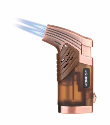 Зажигалка сигарная Honest, двойное пламя, с пробойником, бронза Зажигалка сигарная Honest, двойное пламя, с пробойником, бронза