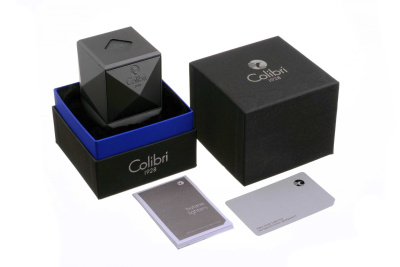Зажигалка настольная Colibri Quasar, тройное турбопламя, Черный лак