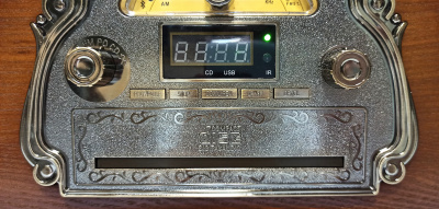 Граммофон "Прага" с пультом, FM/BT/USB/CD, металлическая труба