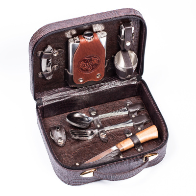 Набор дорожный "Тунгус" в сумке-кейсе из искусственной кожи (4 персоны), арт.250ИИ4