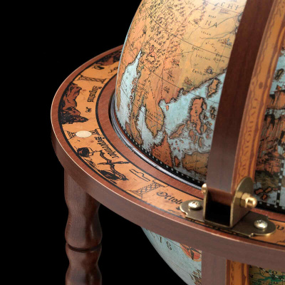 87/A Глобус-бар напольный "Юнона. Голубой океан", d=40 см (Zoffoli, Италия)