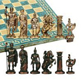 Шахматный набор "Греко-Романский Период" (28х28 см), доска патиновая с орнаментом