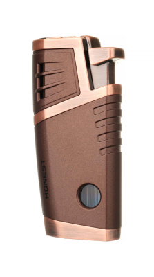Зажигалка сигарная Honest, двойное пламя, с пробойником, бронза
