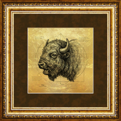 Картина на сусальном золоте «Бизон» Картина на сусальном золоте «Бизон»