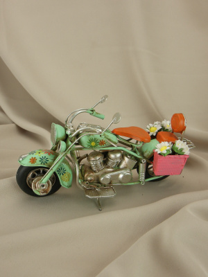 Модель мотоцикла Harley Davidson бирюзовый с цветами Модель мотоцикла Harley Davidson бирюзовый с цветами