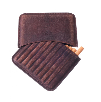 Сигаретница P&A на 10 штук, натуральная буйволиная кожа
