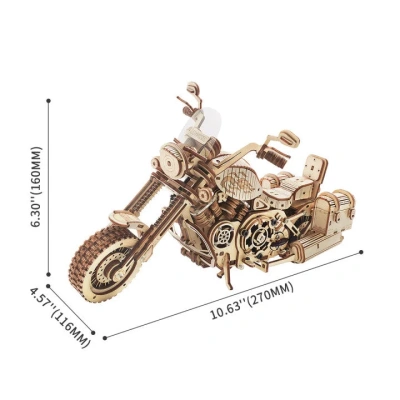 Механический деревянный конструктор Robotime - Круизный мотоцикл (Cruiser Motorcycle)