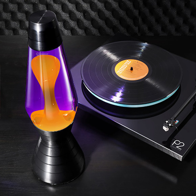 Лава-лампа Mathmos Astro Black Vinyl Розовая/Прозрачная