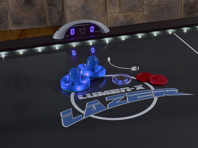 Бита для аэрохоккея LED "Neon - X" (синяя) D96 mm