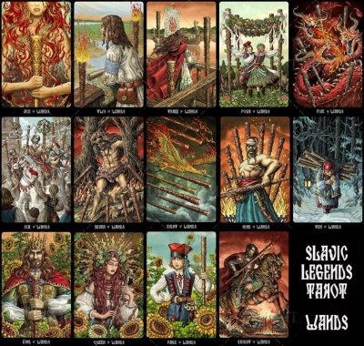 Карты Таро The Slavic Legends Tarot - LARGE Version 14cm, Taroteca / Славянские Легенды 14 см, золот