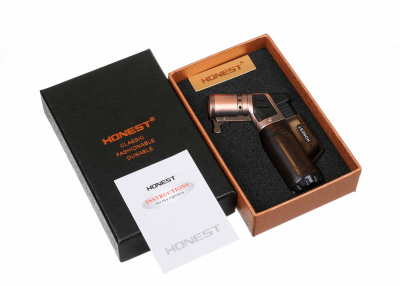 Зажигалка сигарная Honest, тройное пламя, бронза