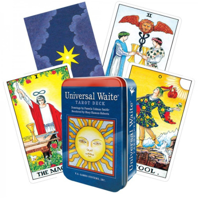 Карты Таро. "Universal Waite In a Tin" / Универсальная колода Таро Уэйта в жестяной банке, US Games