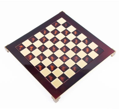 Шахматный набор "Древняя Спарта" (28х28 см), доска красная