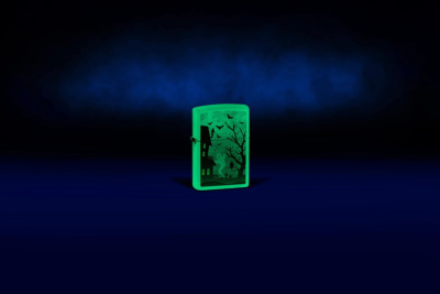 Зажигалка ZIPPO Spooky Design с покрытием Glow In The Dark Green, латунь/сталь, белая, 38x13x57 мм Зажигалка ZIPPO Spooky Design с покрытием Glow In The Dark Green, латунь/сталь, белая, 38x13x57 мм