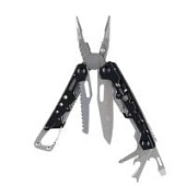 Мультитул Stinger, 105x40 мм, 12 функций, сталь, чёрно-серебристый, в комплекте нейлоновый чехол