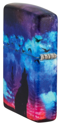 Зажигалка ZIPPO Wolf Design с покрытием 540 Matte, латунь/сталь, разноцветная, матовая, 38x13x57 мм