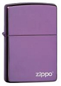 Зажигалка ZIPPO Classic с покрытием Abyss™, латунь/сталь, фиолетовая с логотипом, 38x13x57 мм