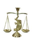 Подсвечник латунь "Слон с весами" большой 10,5"