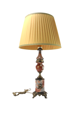 Лампа настольная интерьерная на бронзовом основании с тканевым абажуром, арт.OB-240-BR-M