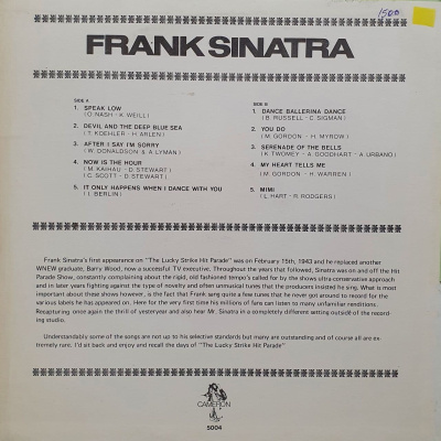 Виниловая пластинка Фрэнк Синатра, Sinatra, бу