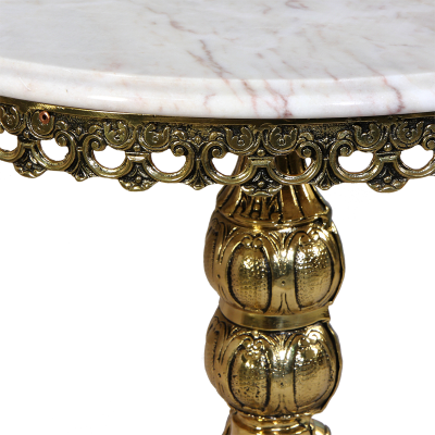 Круглый столик с мраморной столешницей "Редонда" (большой), золото