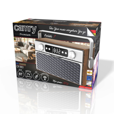 Ретро радио-приемник Camry CR 1183 Bluetooth 5.0 (FM,USB/SD/AUX/Clock)