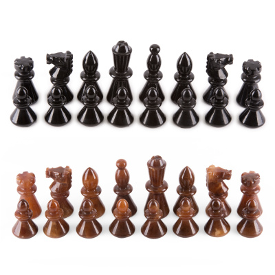 Шахматы из камня Scali, черный мрамор/агат, 14K24